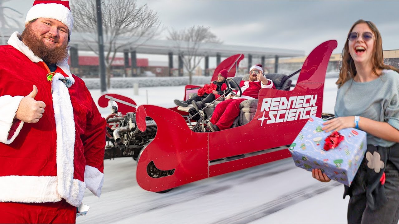 Westin Champlin Built a V8 Powered Sleigh to Deliver Presents! Santa Might Have Some Competition!