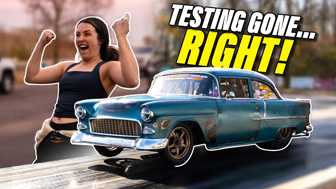 She KNEW the ’55 Had It In It ! Sick Week Testing, While Sick, At Centerville Dragway in Arkansas Proves Aero Isn’t Everything