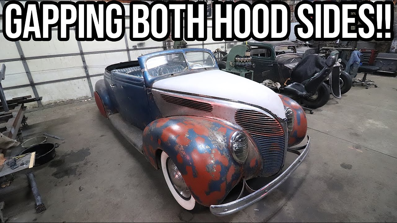 Iron Trap Garage Sheet Metal Tech: Fixing Poorly Fitting Hood Sides For The Custom 1938 Ford Convertible With Some Nips And Tucks