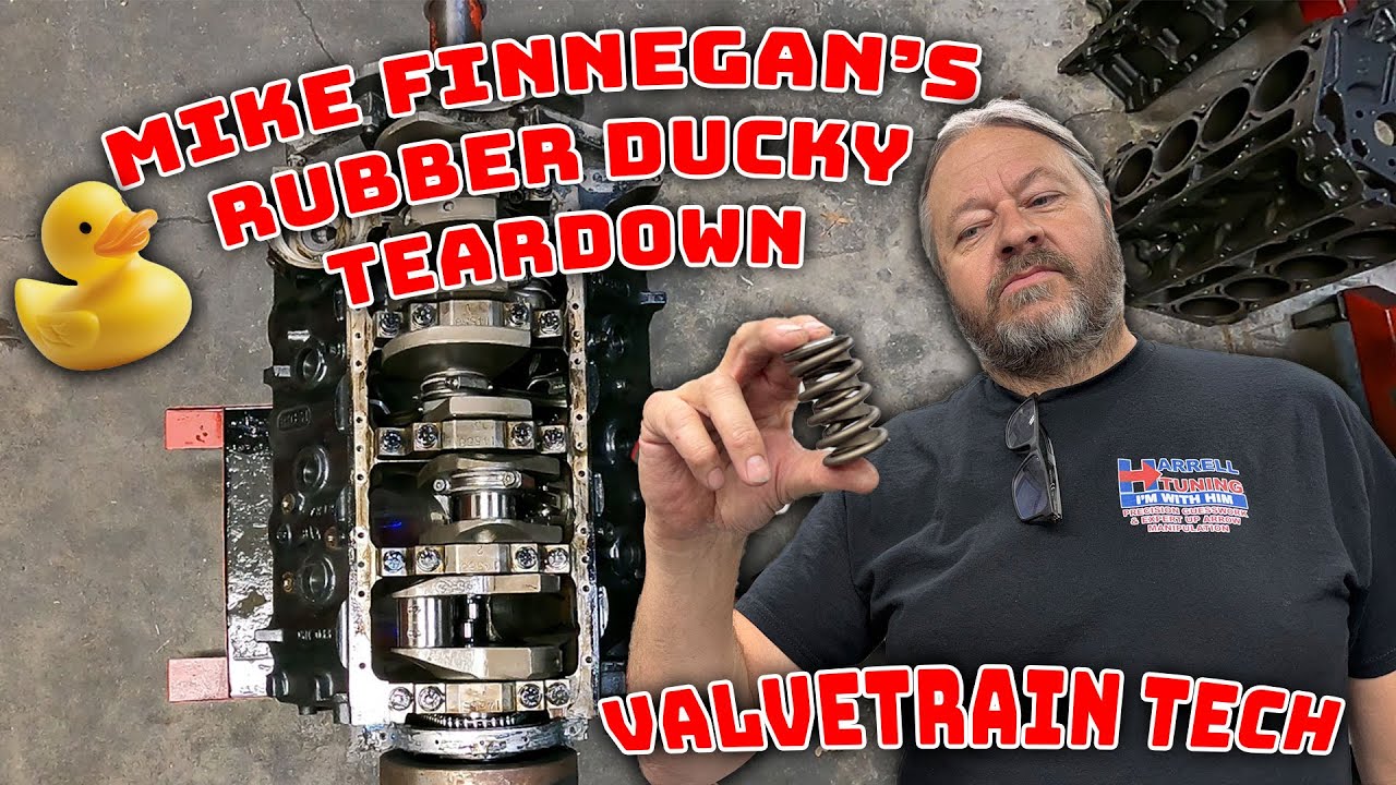 Harrell Engine And Dyno Video: Mike Finnegan’s Rubber Ducky engine teardown! Plus, we’ll get some valvetrain tech too!
