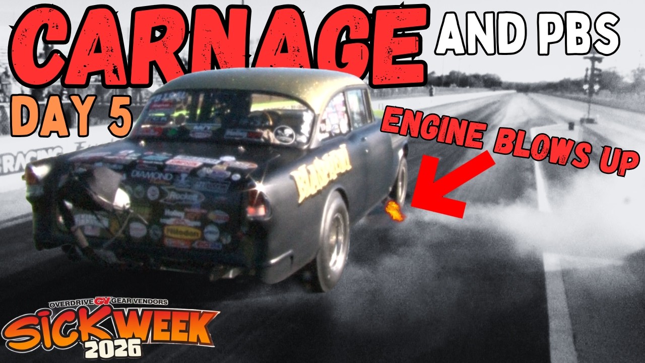 Blasphemi explodes the Engine, Jarrod sends intake into orbit, Struggles from Day 5 of Sick Week 2026