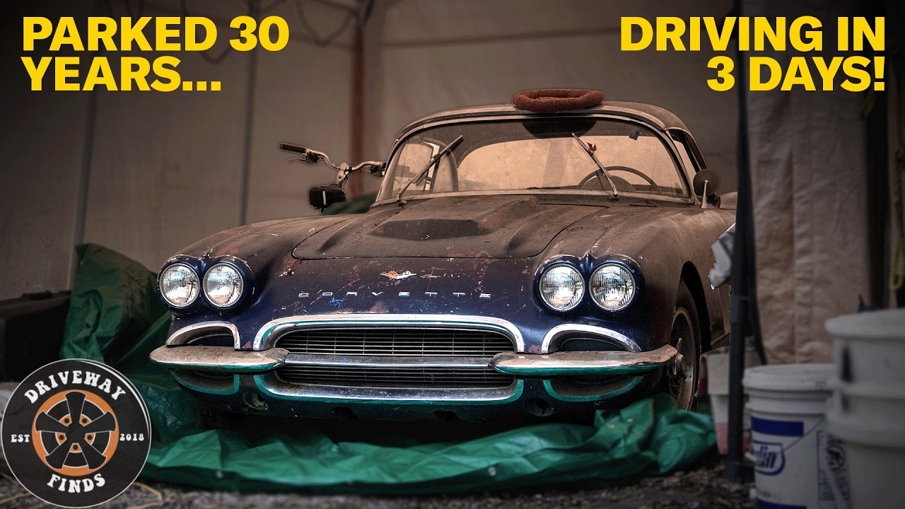 Seized Engine, No Brakes, Sitting for 30+ Years! Will this Hot Rodded 1961 Corvette drive again? | Driveway Finds