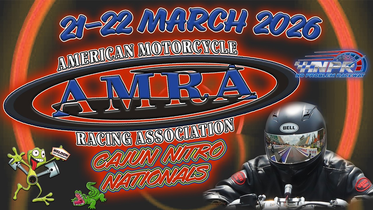 FREE Motorcycle Drag Racing Livestream: The American Motorcycle Racing Association 2026 Cajun Nitro Nationals – Season Opener, Nitro Harleys, Fastest Baggers – Saturday