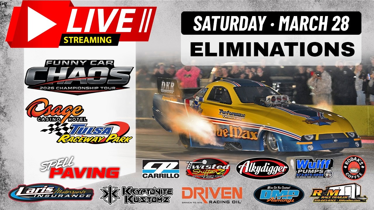 Funny Car Chaos Eliminations LIVESTREAM | Saturday | Tulsa Raceway Park 2026 | Race 1