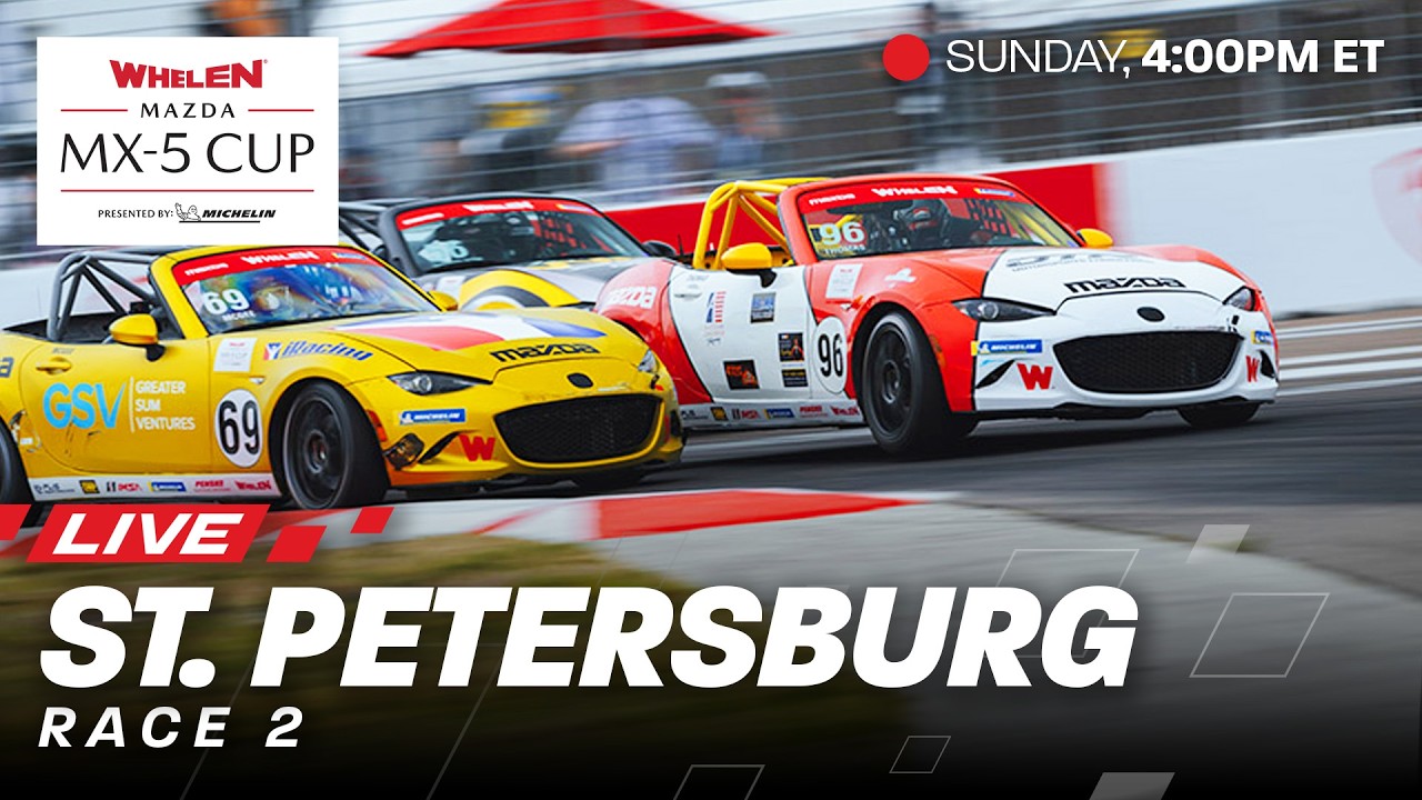 FREE LIVESTREAM FROM THE 2026 IMSA Whelen Mazda MX-5 Cup at Streets of St. Petersburg | Race 2 | Florida