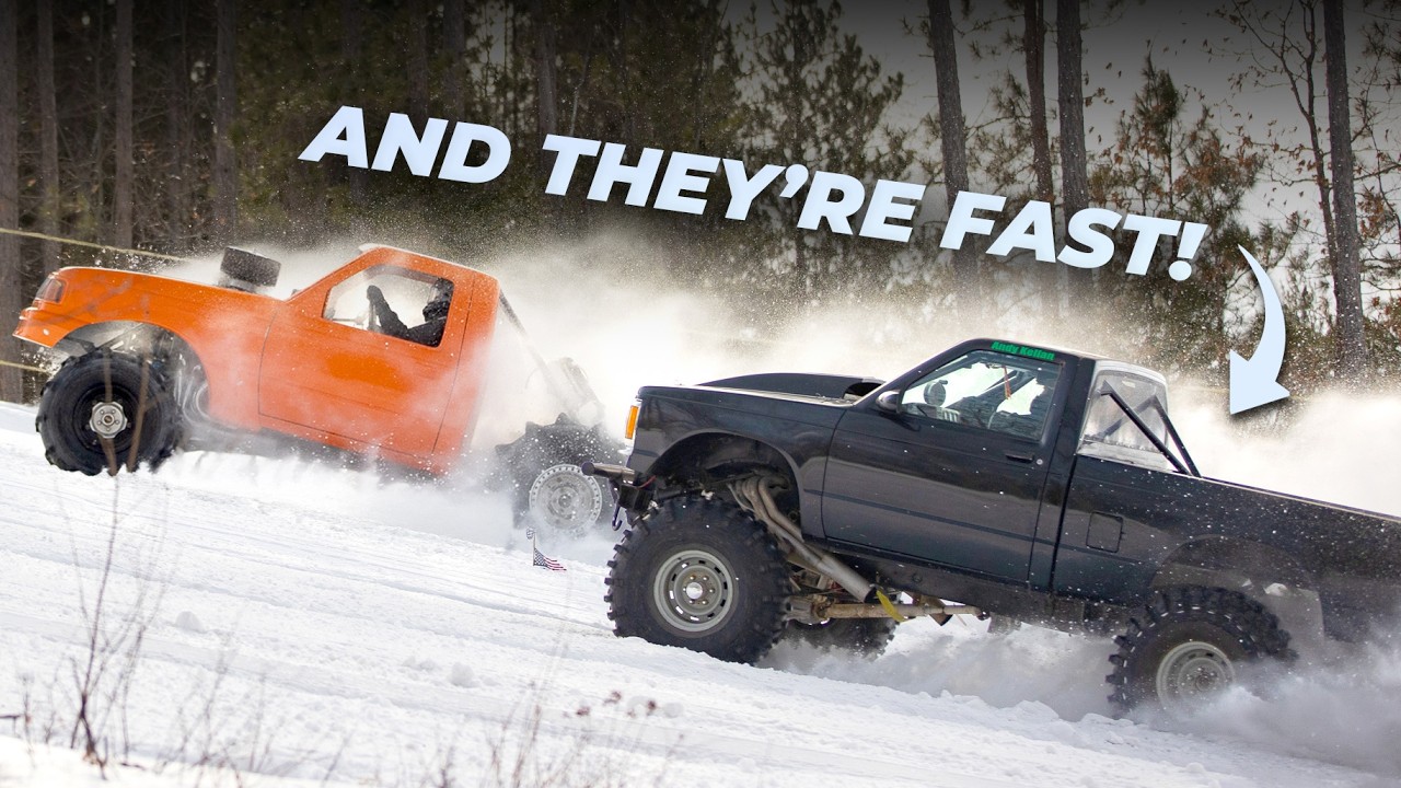 Drag Racing 2000hp Trucks UPHILL in SNOW! What Could Possibly Go Wrong? This Is Insane And Fun In All The Right Ways!